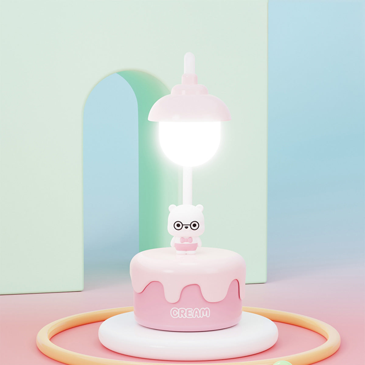 Cream cake table lamp